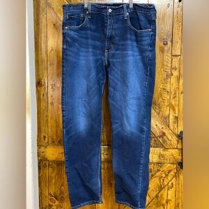 Levi's 502 Mens 38X32 Regular Fit Tapered Leg Stretch Dark Wash Denim Blue